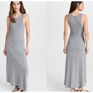 AYR Metro Ribbed Tank Dress Grey Medium Sleeveless‎ Rib Knit Stretchy Minimalist